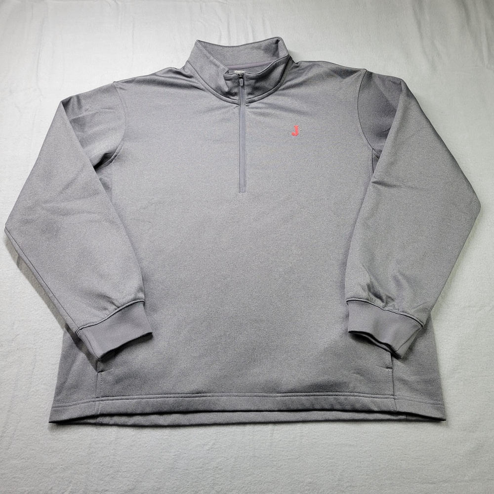 Justin Boots 1/4 Zip Sweater Mens Size XL Gray Pullover Western Cowboy